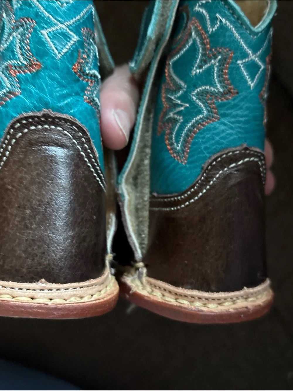 Roper Cowbabies Baby Handmade Leather Boots Rodeo Western Buffalo Size 1